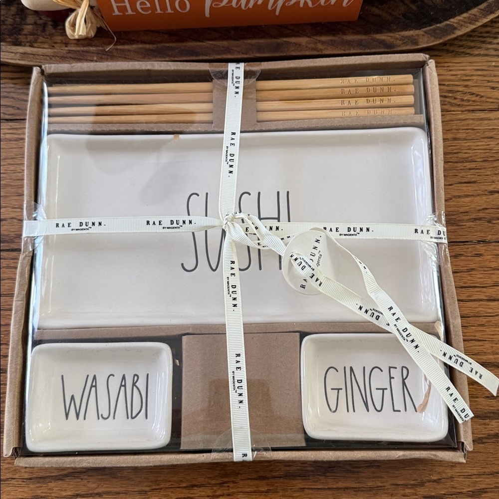 Rae Dunn SUSHI WASABI GINGER set home kitchen - New in box!